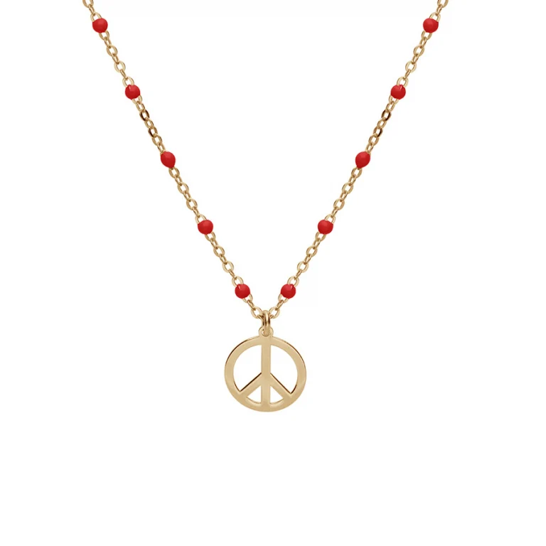 Collier peace and love – Argent 925 doré | Azuline