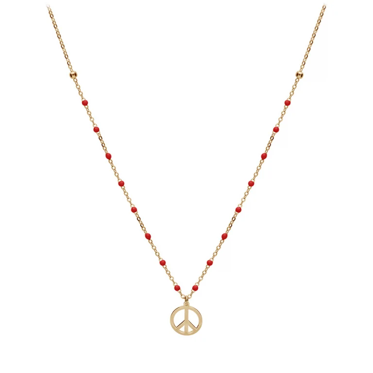 Collier peace and love – Argent 925 doré | Azuline