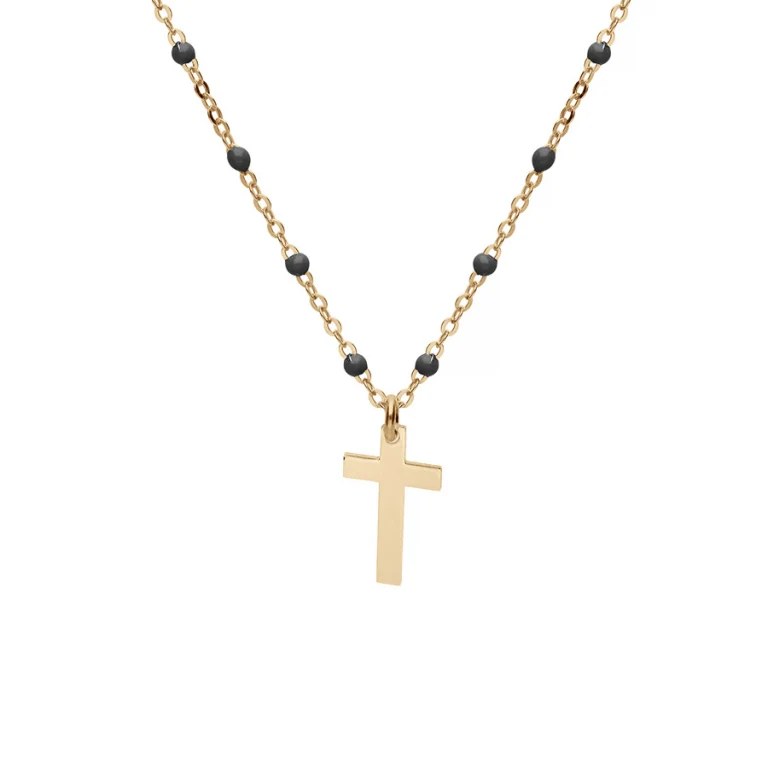 Collier croix en résine – Argent 925 doré | Azuline