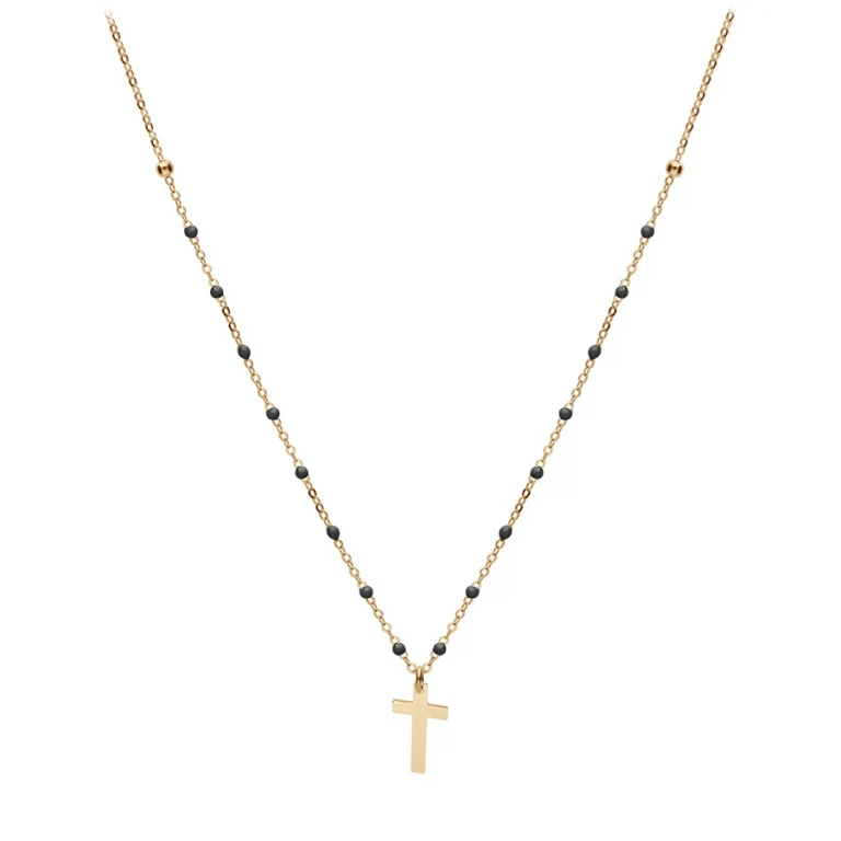 Collier croix en résine – Argent 925 doré | Azuline