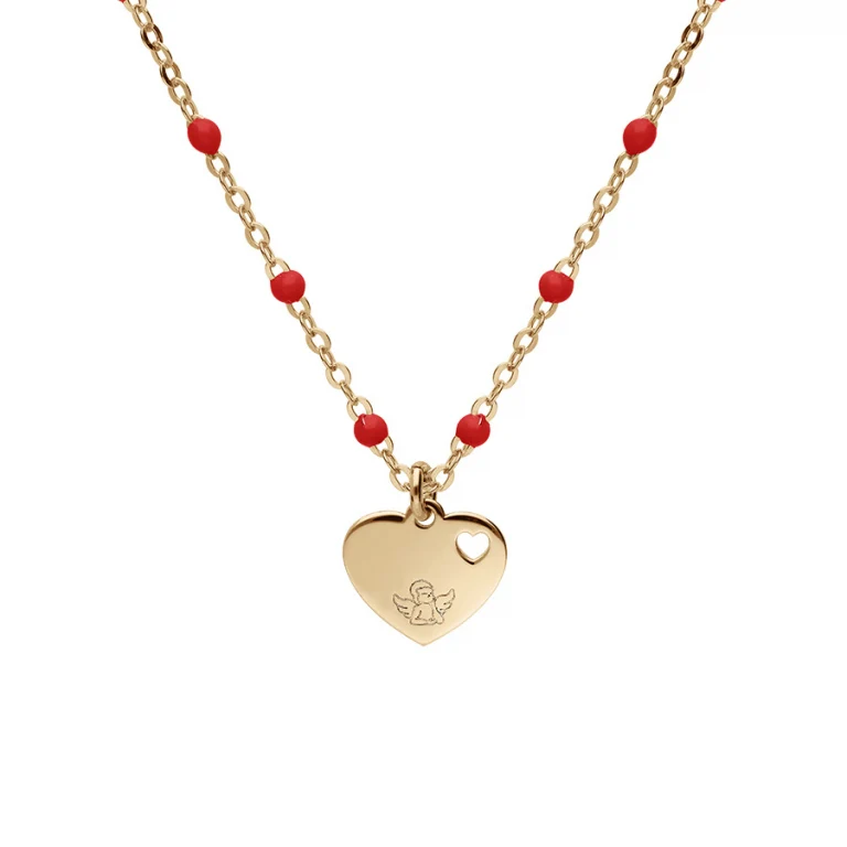 Collier cœur à perles – Argent 925 doré | Azuline