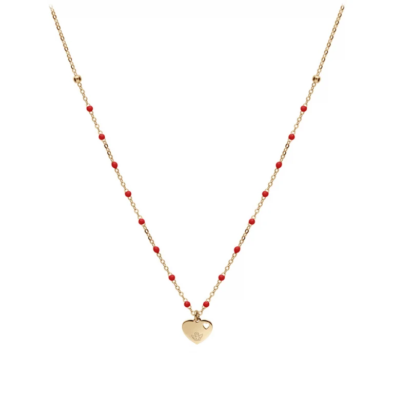 Collier cœur à perles – Argent 925 doré | Azuline
