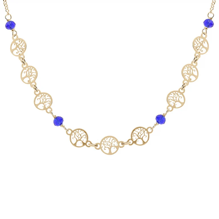 Collier arbre de vie à perles ajouré – Argent 925 doré | Azuline