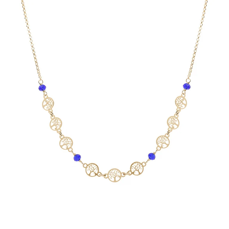 Collier arbre de vie à perles ajouré – Argent 925 doré | Azuline