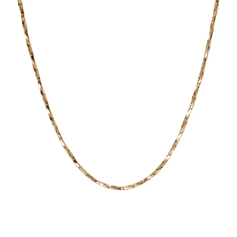 Collier torsadé diamanté moyen 45 cm – Argent 925 doré | Azuline