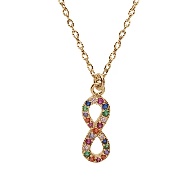 Collier infini à multicolores – Argent 925 doré | Azuline