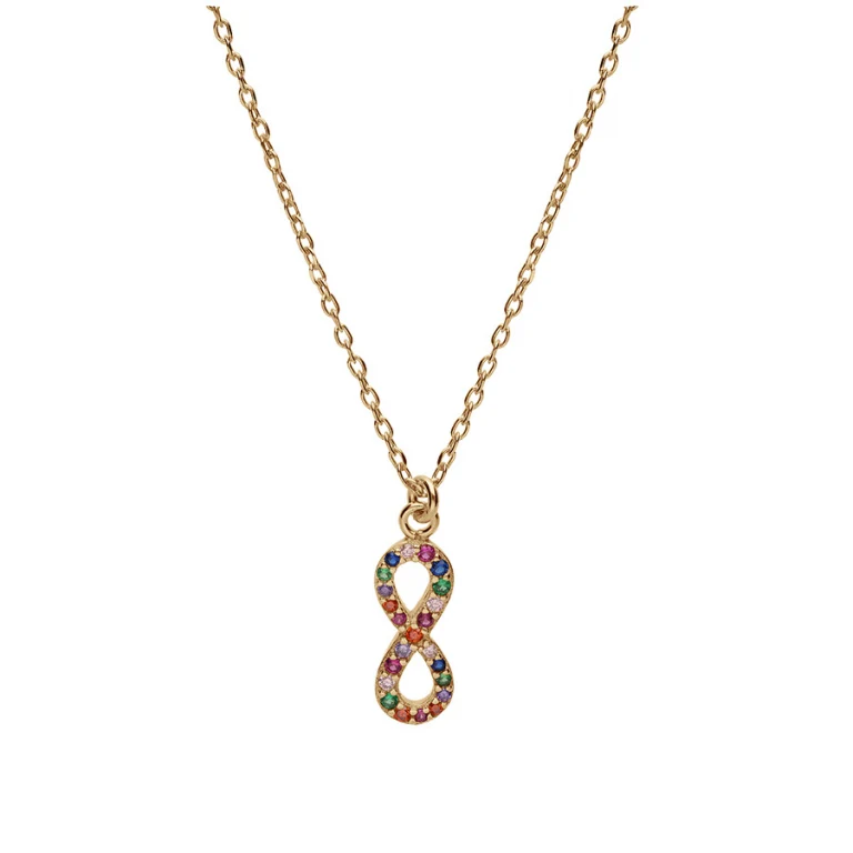 Collier infini à multicolores – Argent 925 doré | Azuline