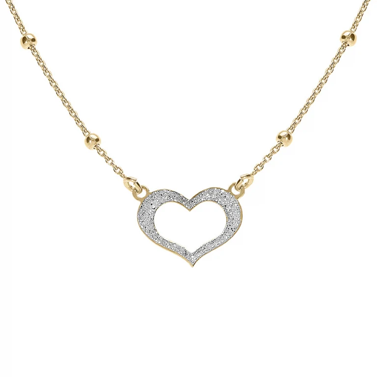 Collier cœur à boules grand modèle – Argent 925 doré | Azuline