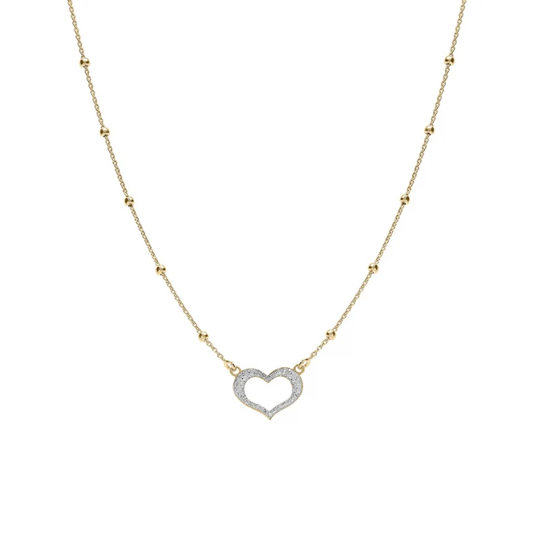 Collier cœur à boules grand modèle – Argent 925 doré | Azuline