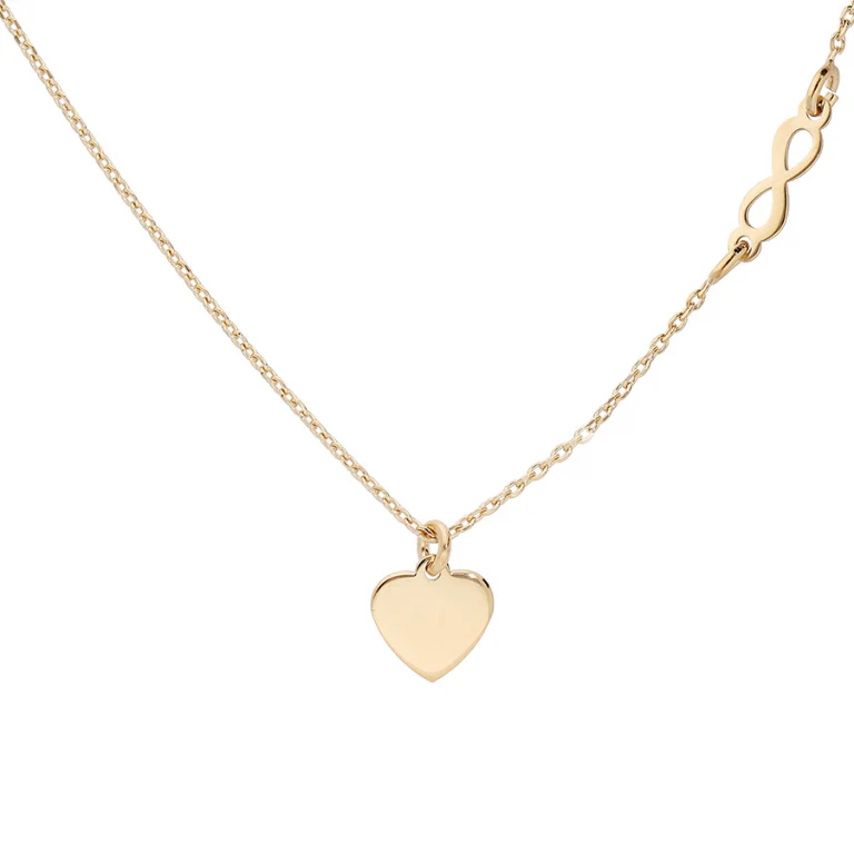 Collier cœur lisse et infini – Argent 925 doré | Azuline