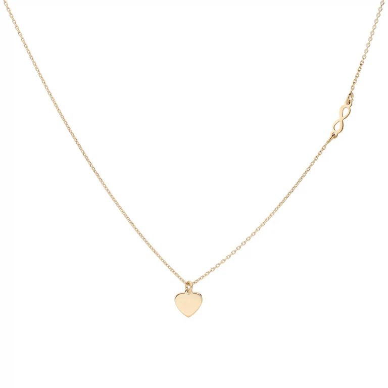 Collier cœur lisse et infini – Argent 925 doré | Azuline