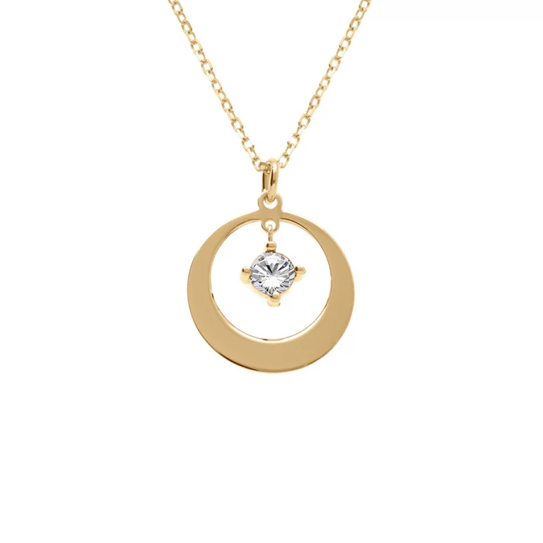 Collier cercle à oxyde blanc – Argent 925 doré | Azuline