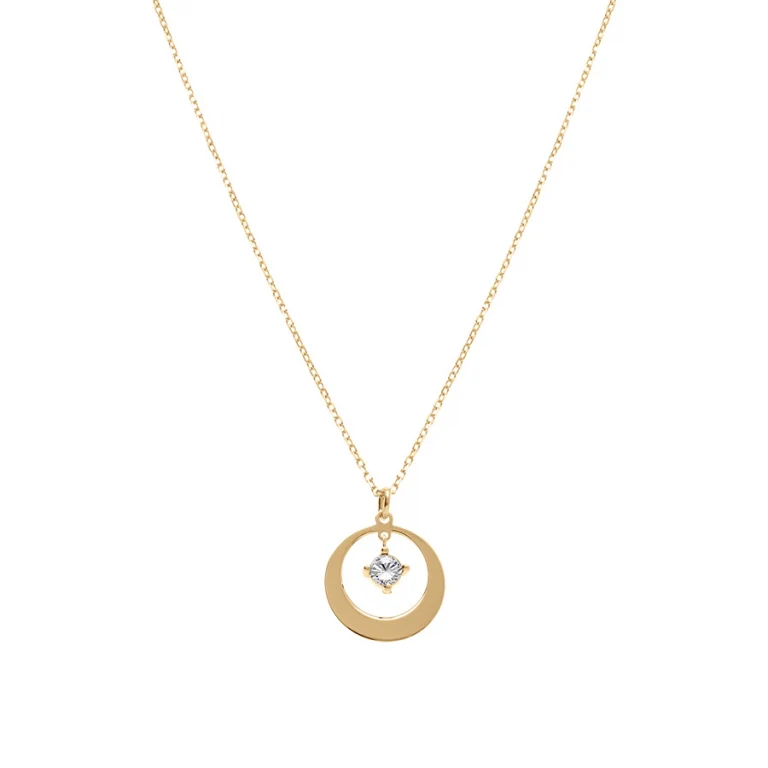 Collier cercle à oxyde blanc – Argent 925 doré | Azuline