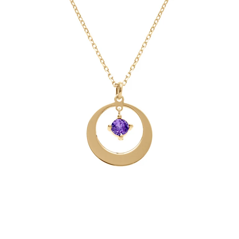 Collier cercle à oxyde violet – Argent 925 doré | Azuline