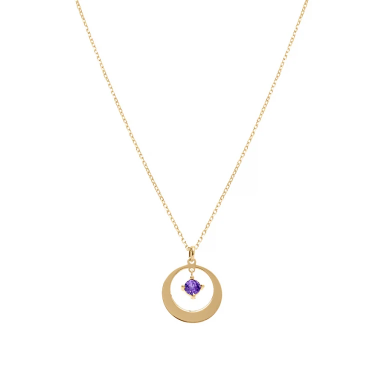 Collier cercle à oxyde violet – Argent 925 doré | Azuline
