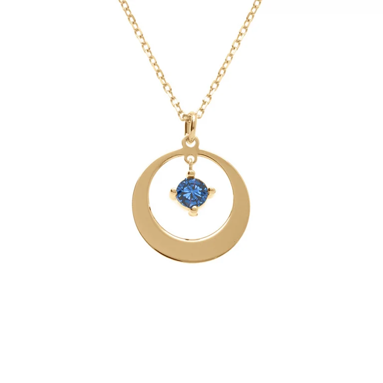 Collier cercle à oxyde bleu foncé – Argent 925 doré | Azuline