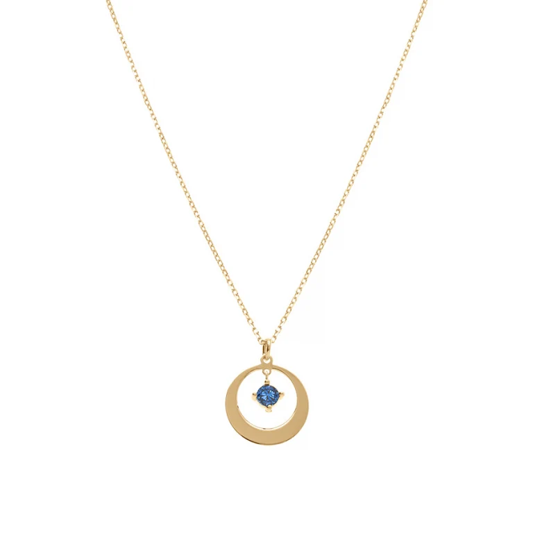 Collier cercle à oxyde bleu foncé – Argent 925 doré | Azuline