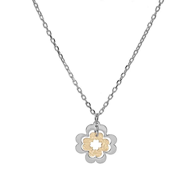 Collier double trèfle – Argent 925 doré | Azuline