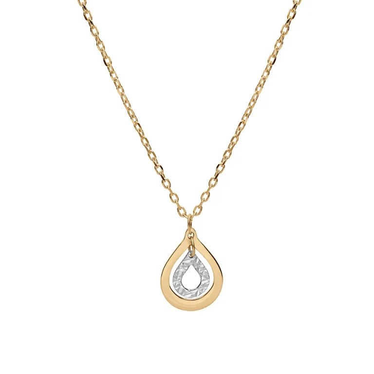 Collier goutte texturé – Argent 925 doré | Azuline