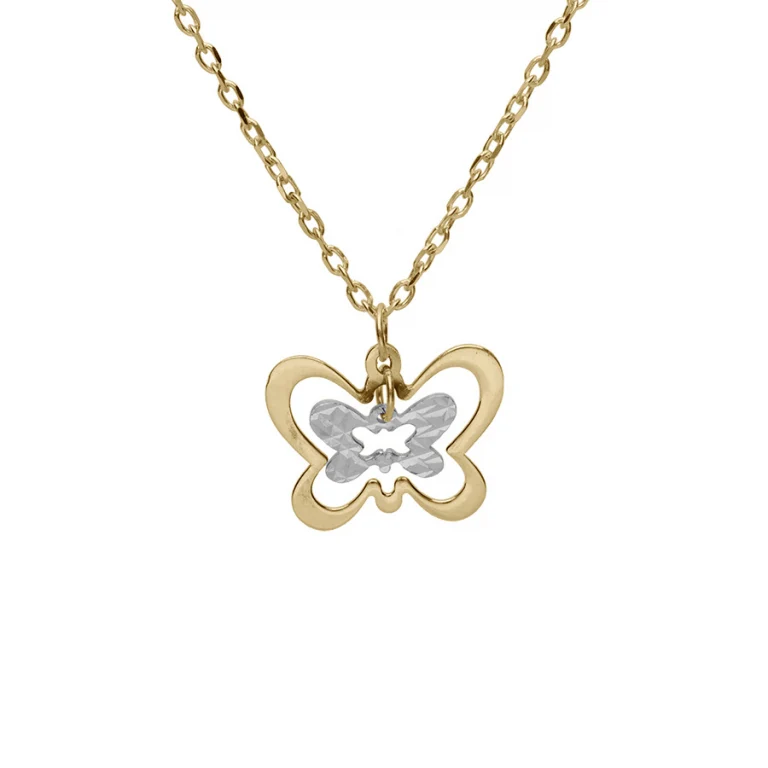 Collier papillon double rang – Argent 925 doré | Azuline