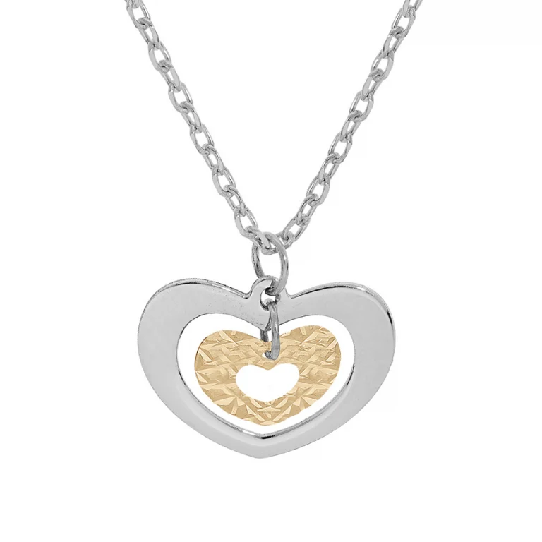 Collier cœur double rang – Argent 925 doré | Azuline