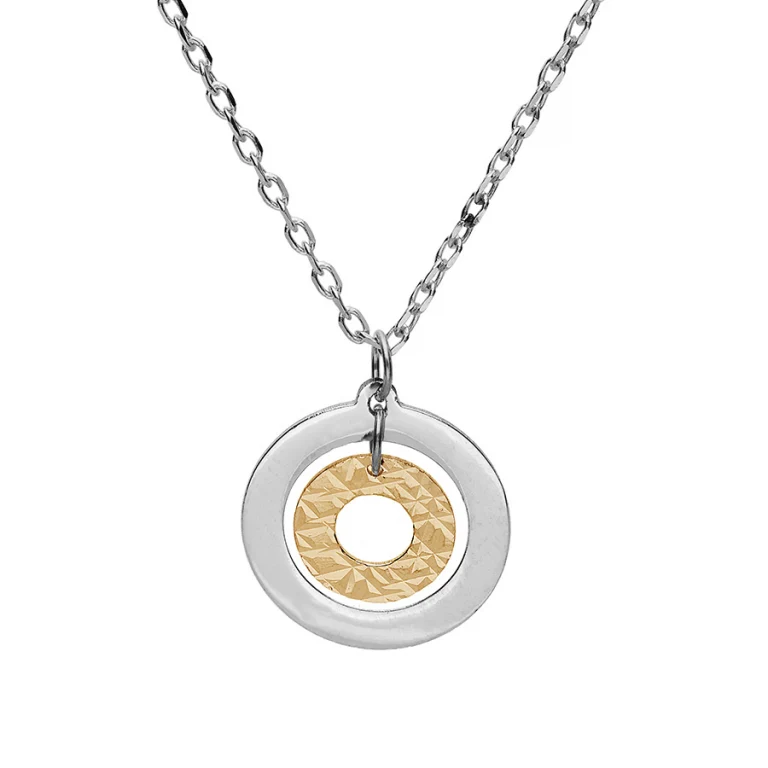 Collier cercle texturé – Argent 925 doré | Azuline