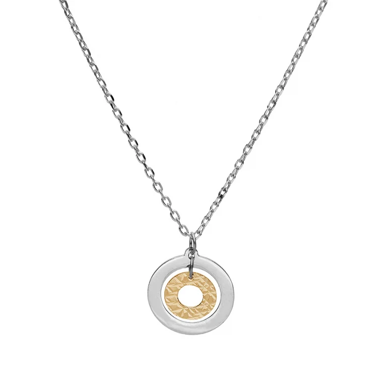 Collier cercle texturé – Argent 925 doré | Azuline