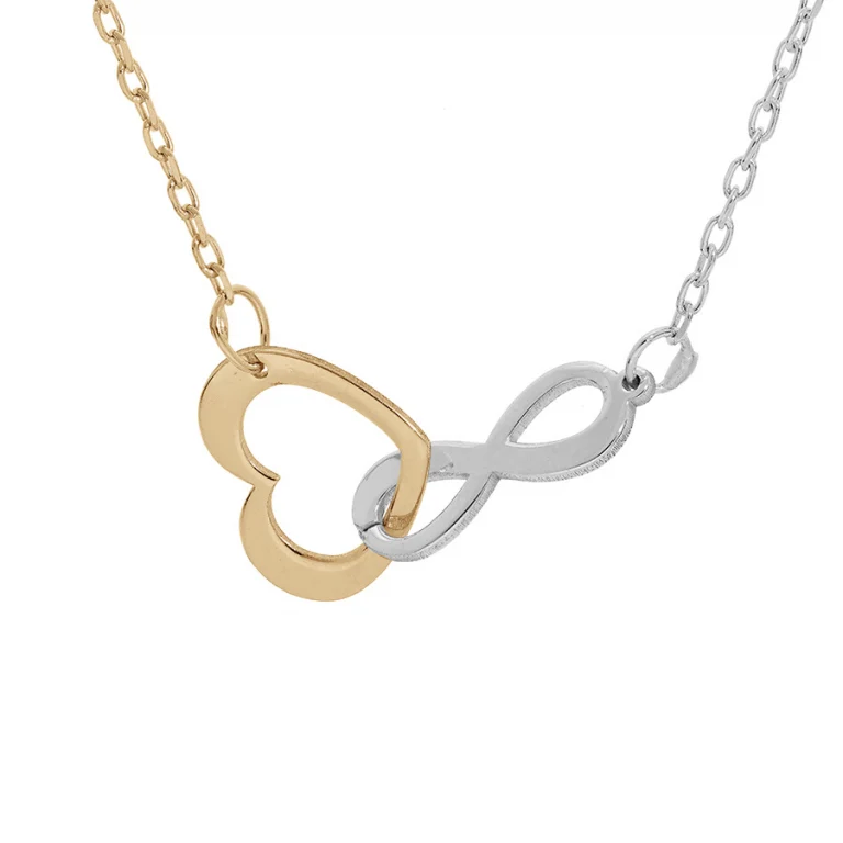 Collier cœur et infini entrelacés – Argent 925 doré | Azuline