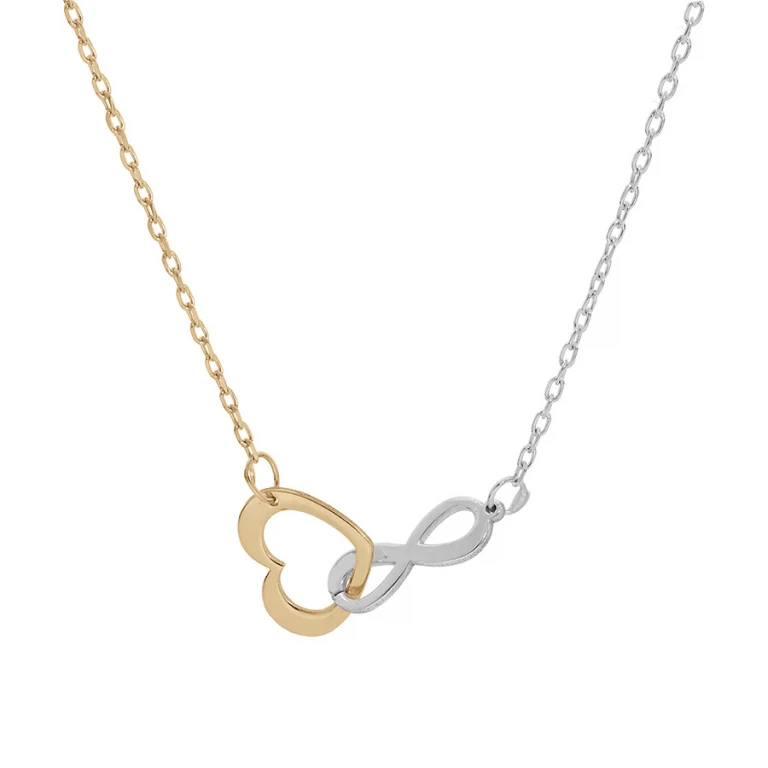 Collier cœur et infini entrelacés – Argent 925 doré | Azuline