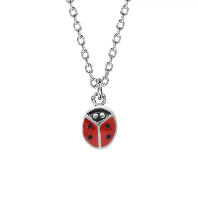 Collier enfant coccinelle 38 cm – Argent 925 rhodié | Azuline