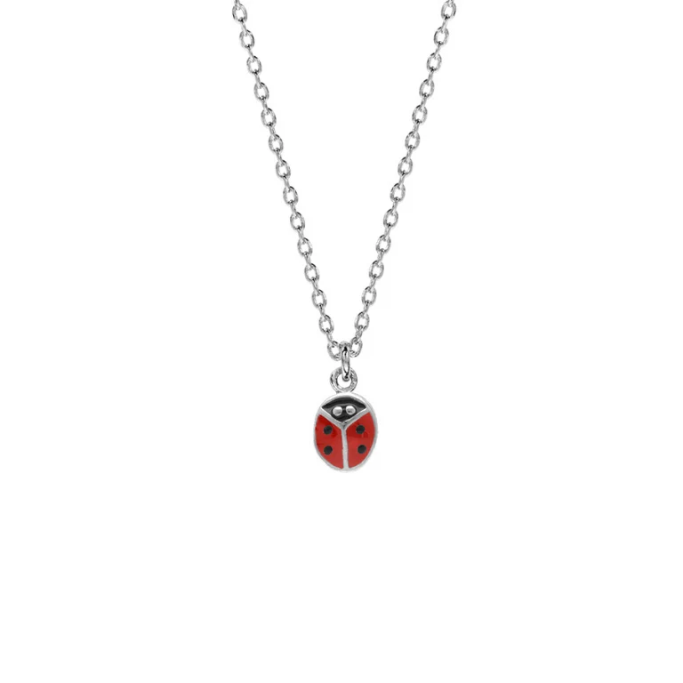 Collier enfant coccinelle 38 cm – Argent 925 rhodié | Azuline