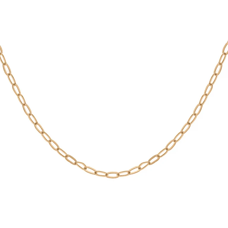 Collier ras de cou maille rectangulaire 40 cm – Argent 925 doré | Azuline
