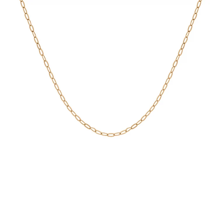 Collier ras de cou maille rectangulaire 40 cm – Argent 925 doré | Azuline