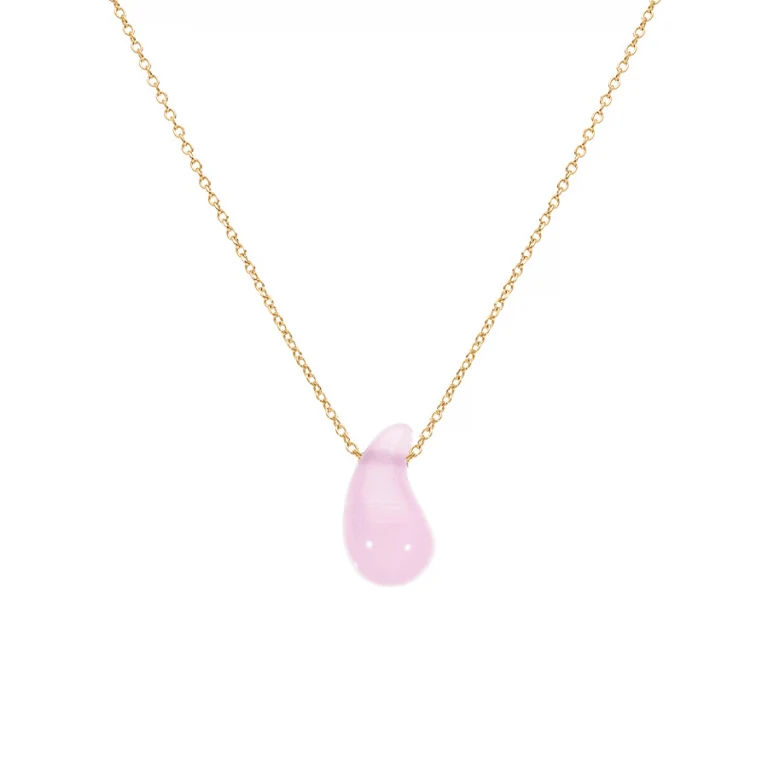 Collier goutte coloris rose – Argent 925 doré | Azuline