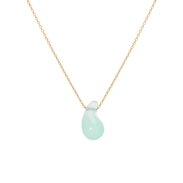 Collier goutte bleu ciel – Argent 925 doré | Azuline