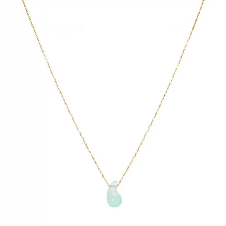 Collier goutte bleu ciel – Argent 925 doré | Azuline