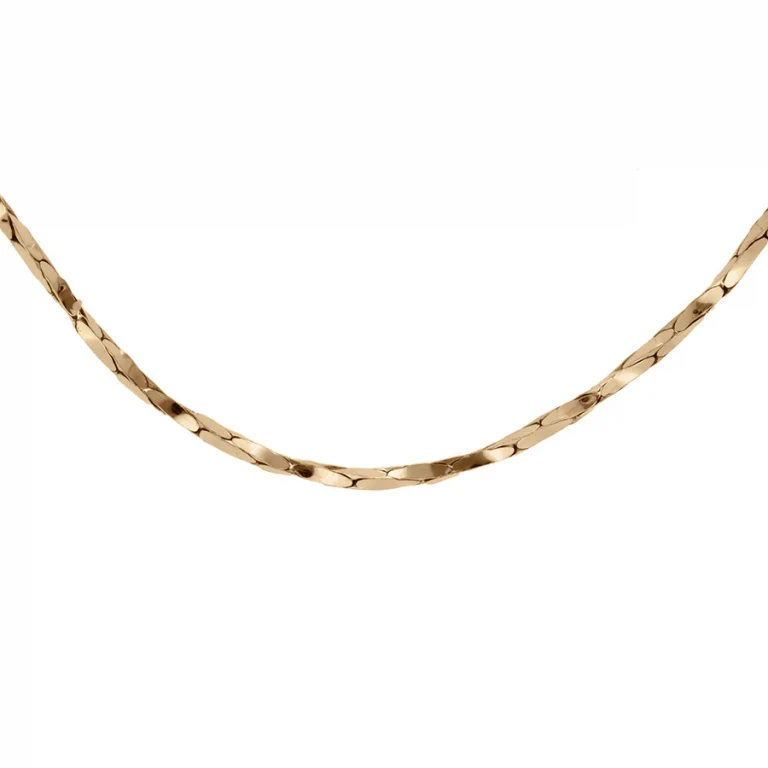Collier torsadé diamanté fin 42 cm – Argent 925 doré | Azuline