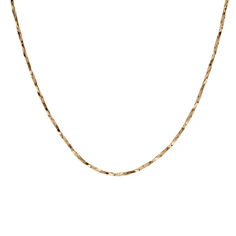 Collier torsadé diamanté fin 42 cm – Argent 925 doré | Azuline