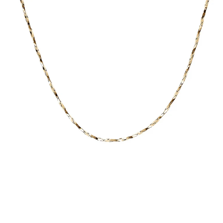 Collier ras de cou torsadé diamanté texturé 40 cm petit modèle – Argent 925 doré | Azuline