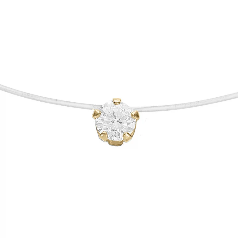 Collier long solitaire 50 cm – Argent 925 doré | Azuline