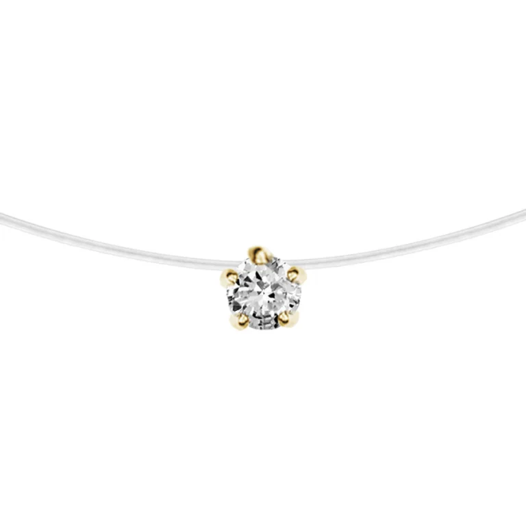 Collier ras de cou solitaire 39 cm – Argent 925 doré | Azuline