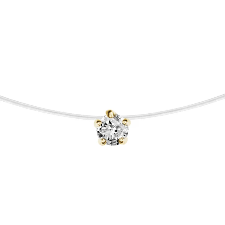Collier enfant solitaire 37 cm – Argent 925 doré | Azuline