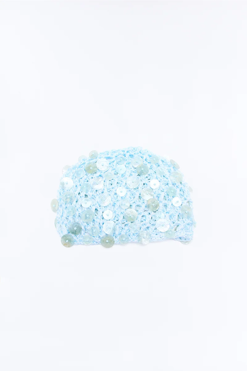 Deep Waters Crochet Beanie - Blue