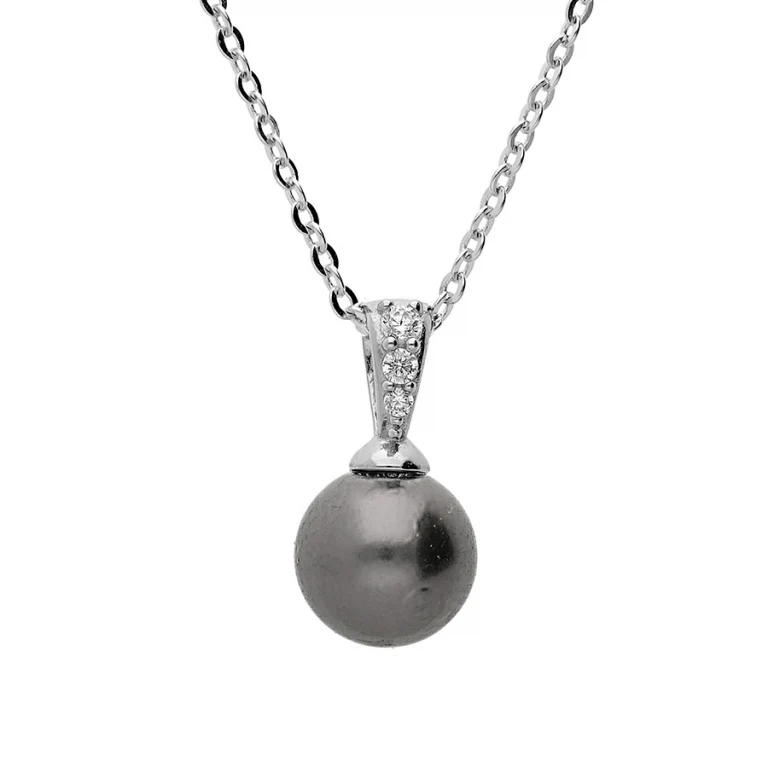 Collier perle de culture de Tahiti et oxydes – Argent 925 rhodié | Azuline