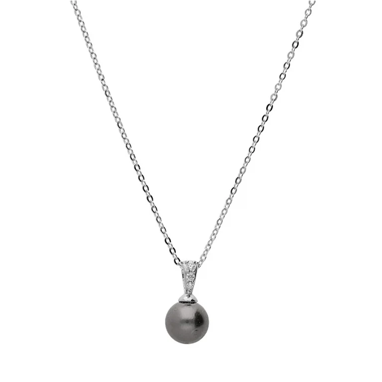 Collier perle de culture de Tahiti et oxydes – Argent 925 rhodié | Azuline