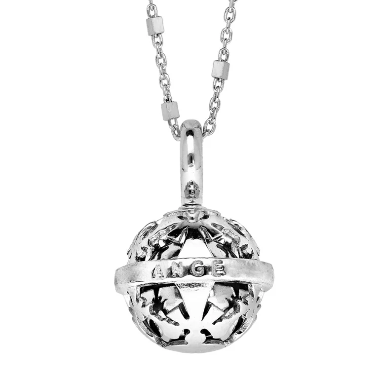 Bola de grossesse motifs ajourés sautoir 100 cm – Argent 925 rhodié | Azuline