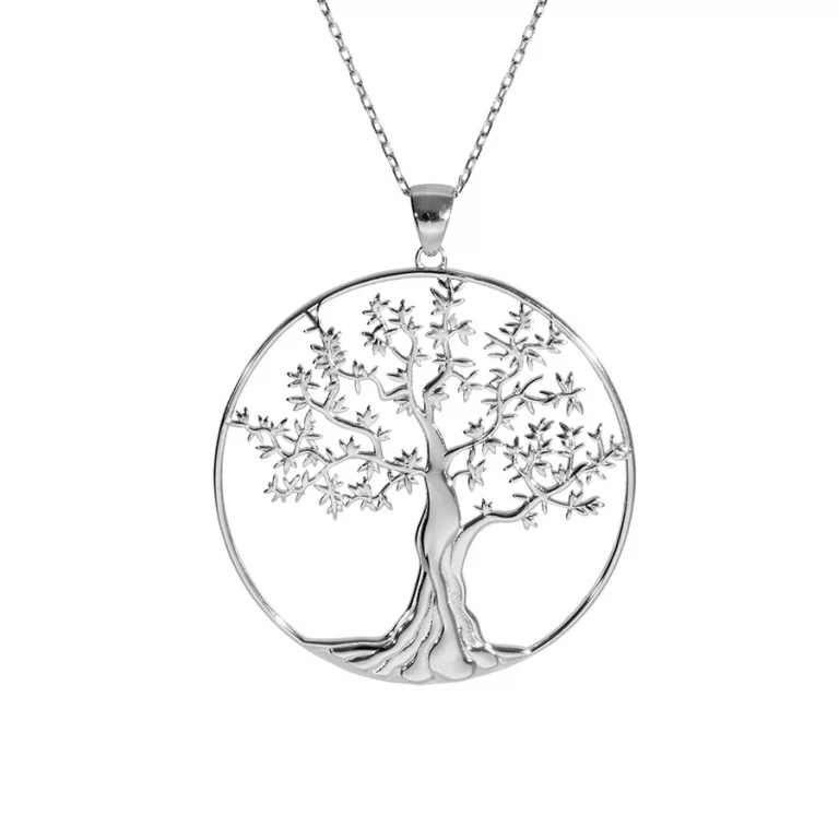 Collier arbre de vie grand modèle – Argent 925 rhodié | Azuline