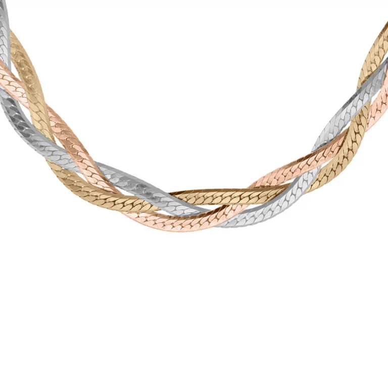 Collier tressé – Argent 925 doré | Azuline
