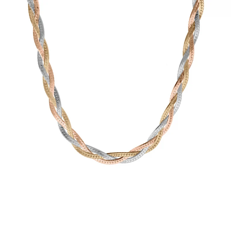 Collier tressé – Argent 925 doré | Azuline