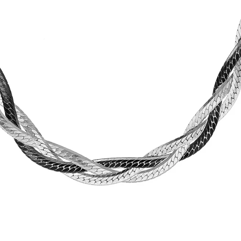 Collier tressé – Argent 925 rhodié | Azuline